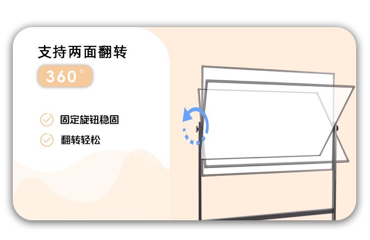 M94辦公教學H型雙面移動支架白板-移動白板-磁性白板細節展示